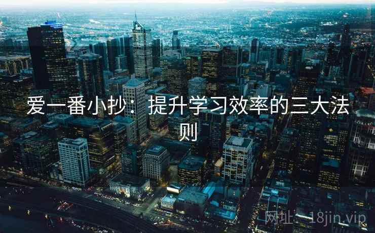 爱一番小抄:提升学习效率的三大法则
